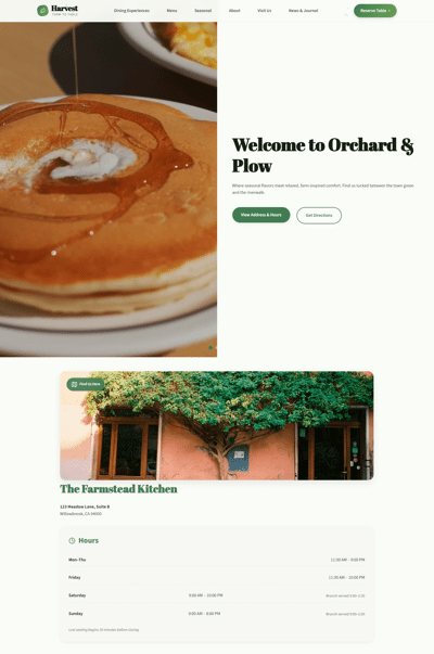 Harvest website thumbnail